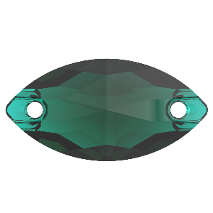 Navette 2H 12x6 mm Emerald